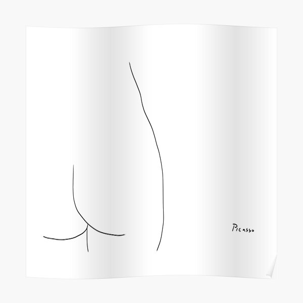 Picasso Line Art - Butt Poster