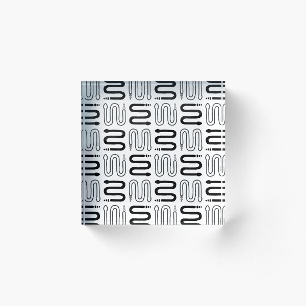 Item preview, Poisonous Snakes - Geometric Pattern (Black and White) designed and sold by Mario Patterns.