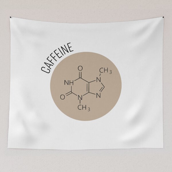 Item preview, Caffeine molecule. Chemical skeletal formula designed in the beige circle designed and sold by pytyczech.