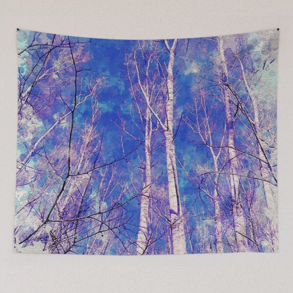 Item preview, White Trees Light Blue Sky In February Watercolor designed and sold by miraminerva09.