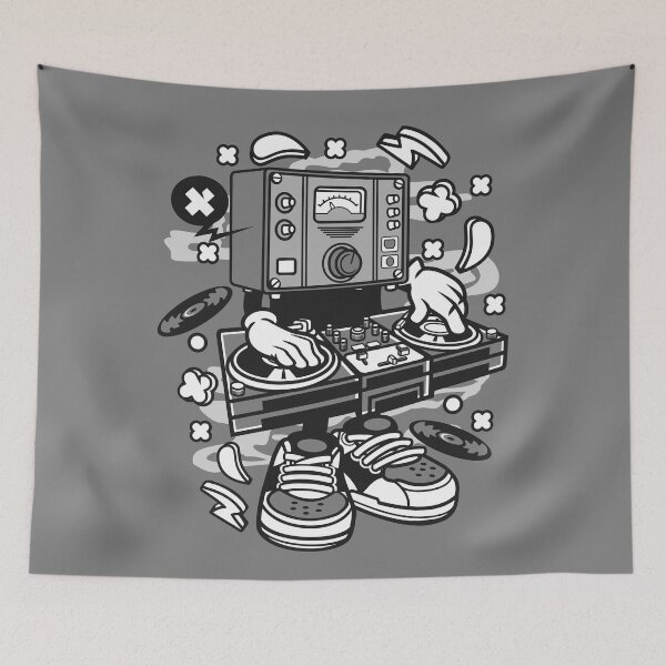 Item preview, Dj old school sounds Cartoon Character - Tshirt design for people who love Dance-Club-Music-Party-Fun! old school style! designed and sold by Nickelparis.