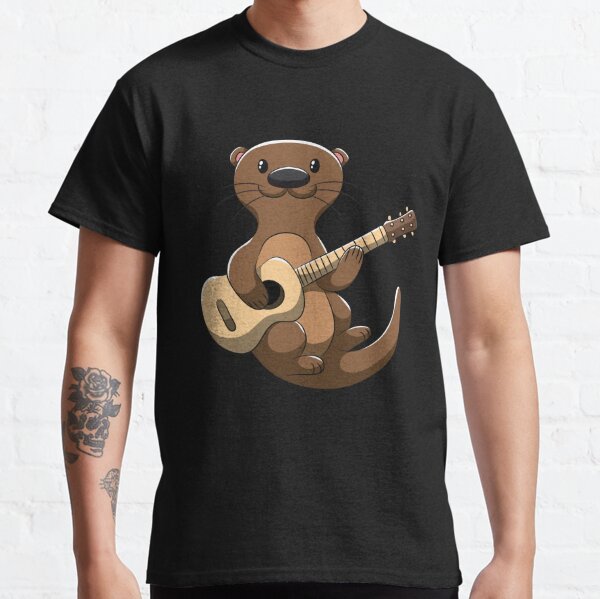 Guitar Playing Otter Music Weasel Musician Classic T-Shirt