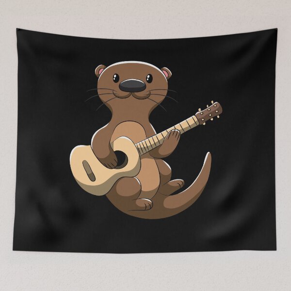 Item preview, Guitar Playing Otter Music Weasel Musician designed and sold by BornDesign.
