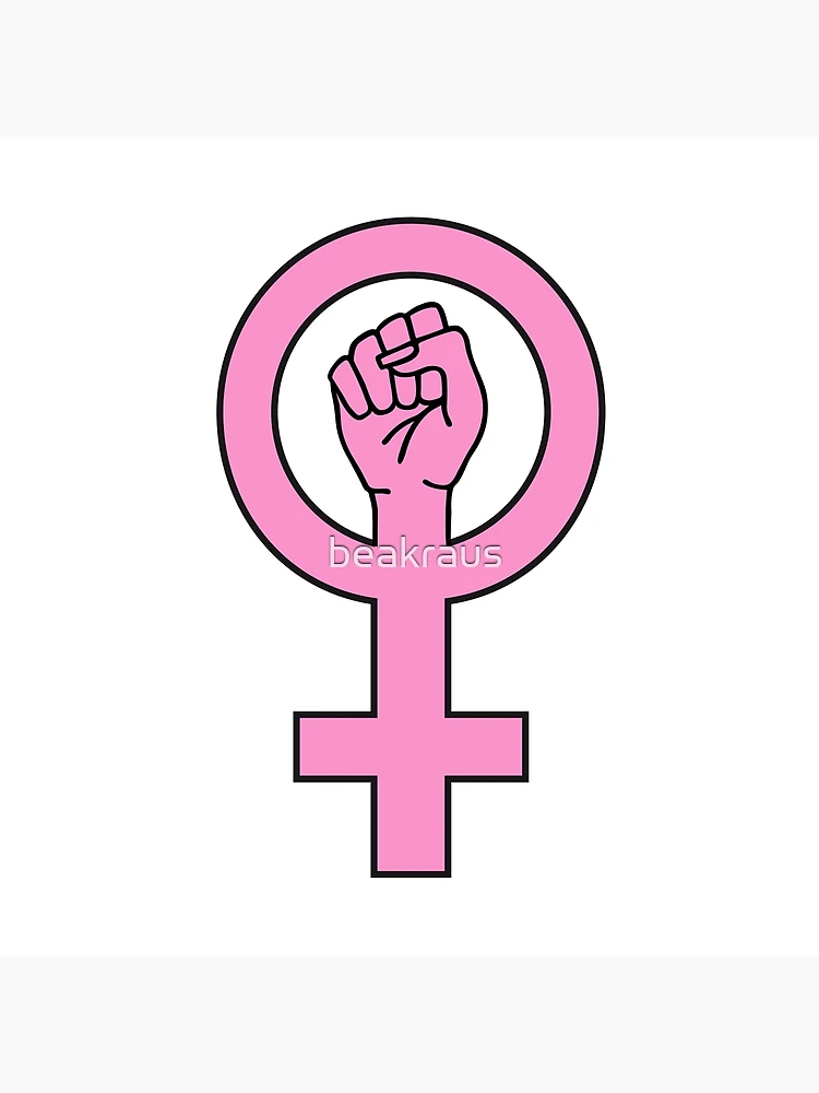 Feminist Female Empowerment Symbol Girl Power Fist Pink Sign Feminism Woman  Women Rights Matricentric Empowering Equality Justice Freedom Cool Wall