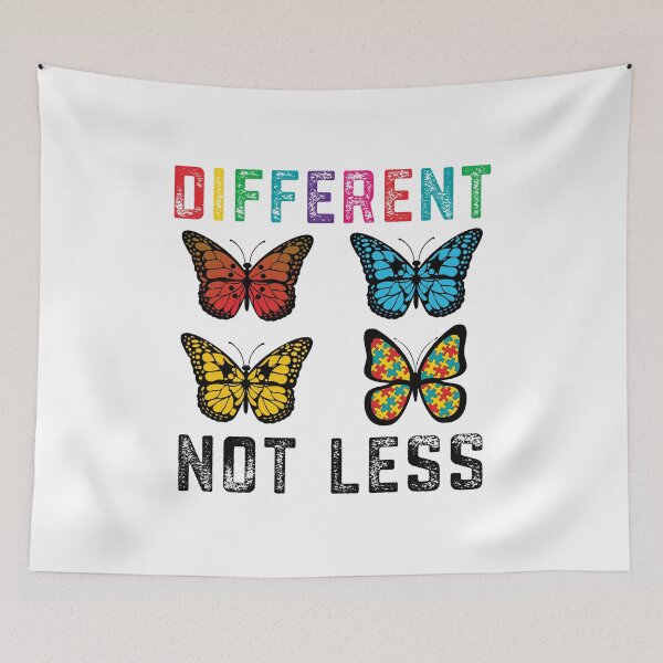 Item preview, Funny Autism Awareness Butterfly Different Not Less designed and sold by mrsmitful.