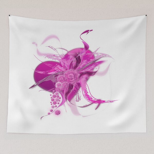 Item preview, Pink Heart Flower white by mjvision Mia Niemi designed and sold by mjvisiondesign.