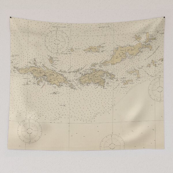Item preview, Vintage Map of The Virgin Islands (1921) designed and sold by BravuraMedia.