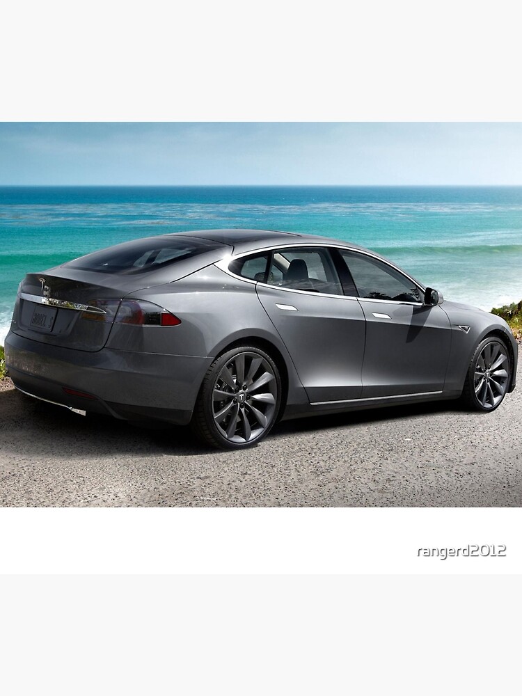 Grey Tesla Model S Sea Landscape Poster for Sale by rangerd2012