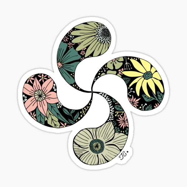 Floral Basque cross - colors Sticker