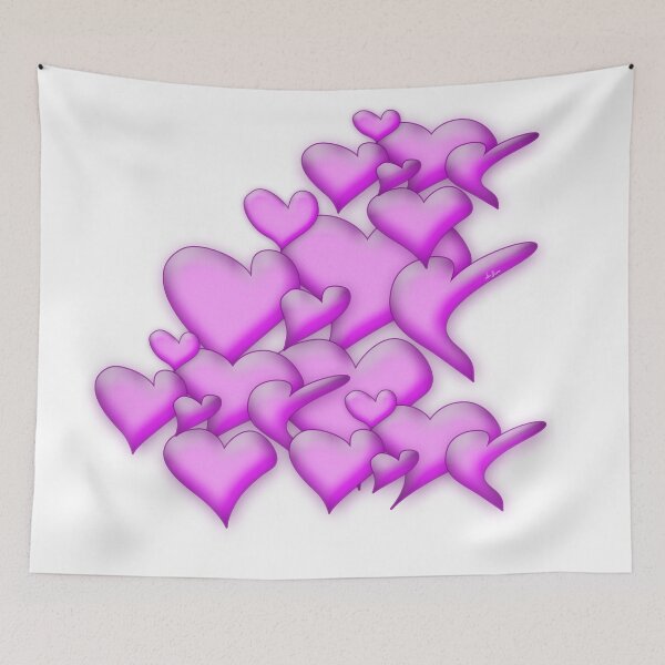 Item preview, Pink Hearts white by mjvision Mia Niemi designed and sold by mjvisiondesign.