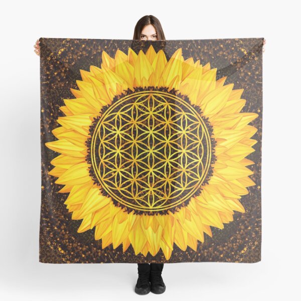 Blume des Lebens - Sonnenblume # 2 Tuch