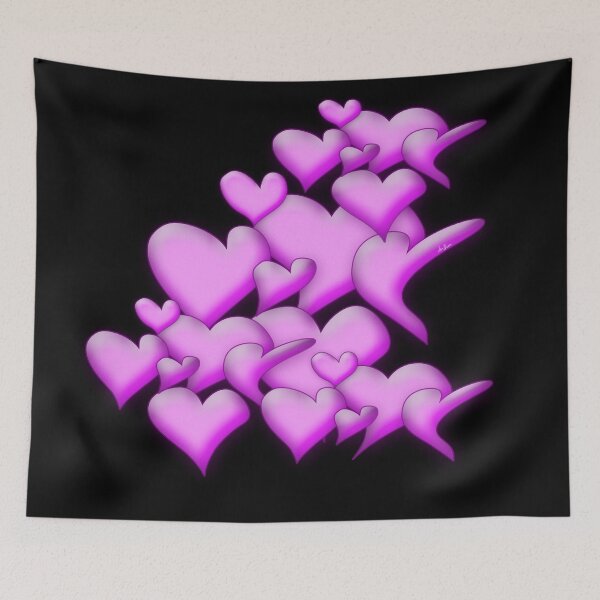 Item preview, Pink Hearts black by mjvision Mia Niemi designed and sold by mjvisiondesign.