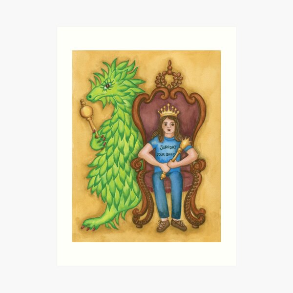 Princess Ingeborg and Esmeralda on the Throne Art Print