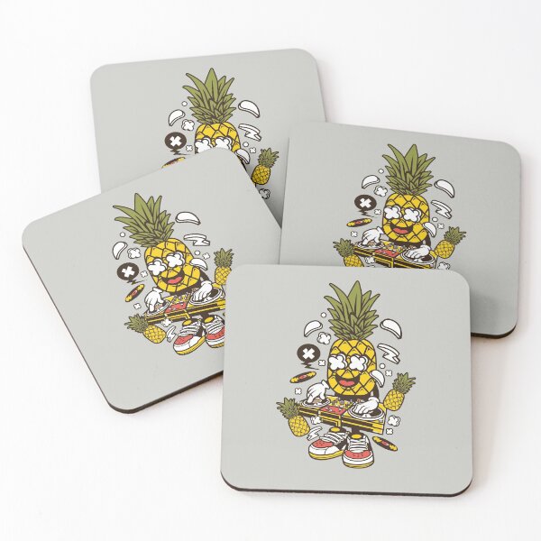 Item preview, Dj Pineapple Cartoon Character - Juicy summer sounds Dance-Club-Music-Party-Fun designed and sold by Nickelparis.