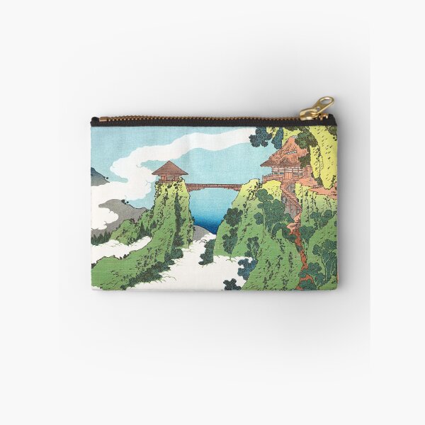 Item preview, The Hanging-cloud Bridge at Mount Gyodo near Ashikaga by Katsushika Hokusai designed and sold by Takeda-art.