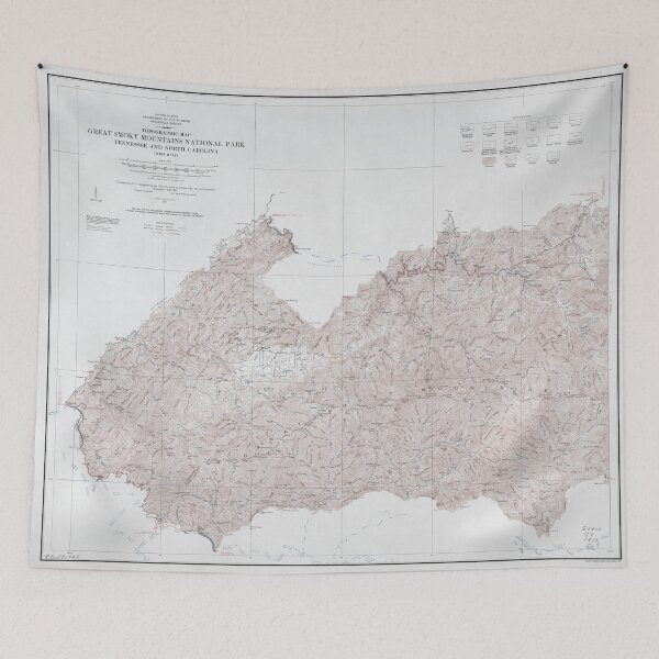 Item preview, Vintage Smoky Mountains National Park Topography Map designed and sold by BravuraMedia.