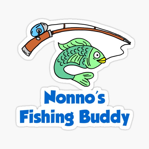 Papaw's Fishing Buddy Cartoon Fish Grandchild Sticker for Sale by