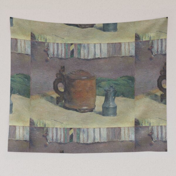Item preview, Still Life  Wood Tankard and Metal Pitcher by Paul Gauguin designed and sold by Vintage Designs +.