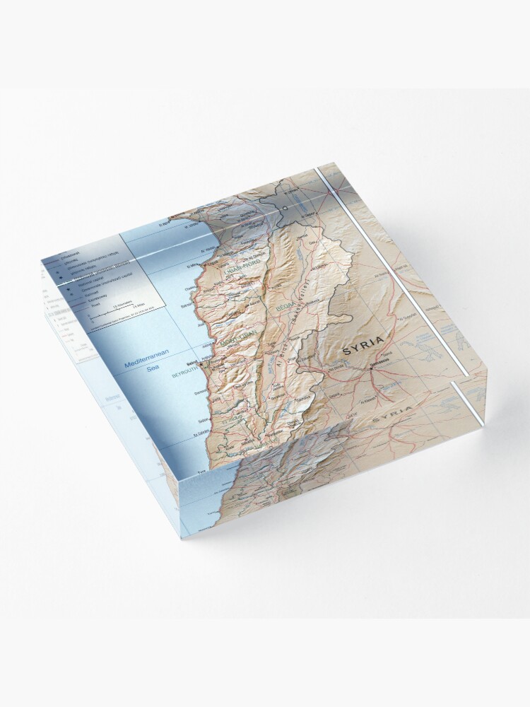 Alternate view of Map of Lebanon (2002) Acrylic Block