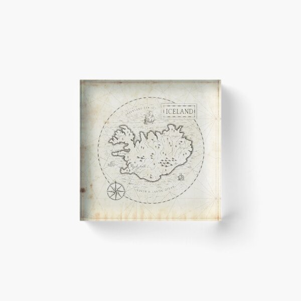 Item preview, Vintage Map Iceland designed and sold by Motivburg.