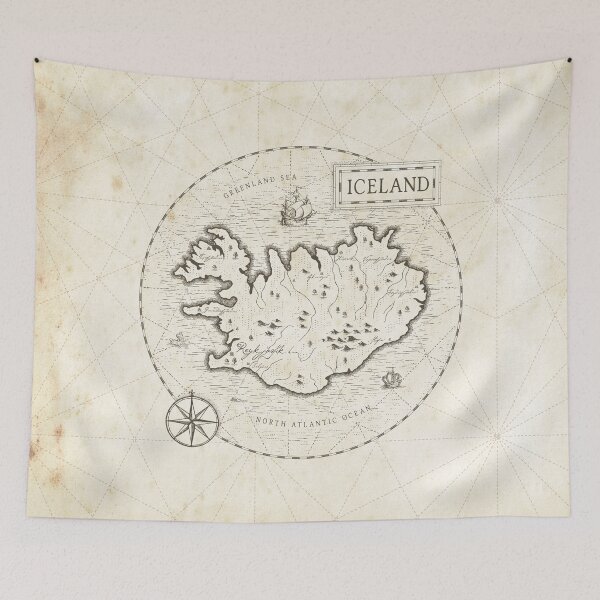 Item preview, Vintage Map Iceland designed and sold by Motivburg.