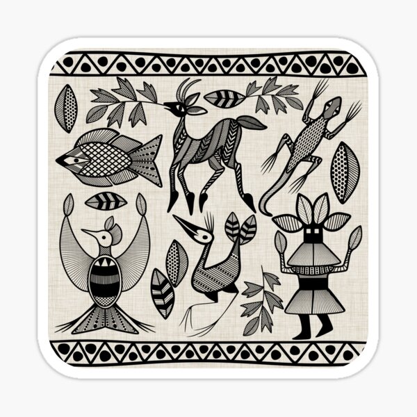 African Senufo Korhogo Tribal Ethnic Art Sticker
