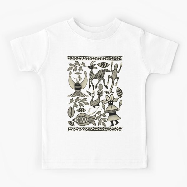 African Senufo Korhogo Tribal Ethnic Art Kids T-Shirt