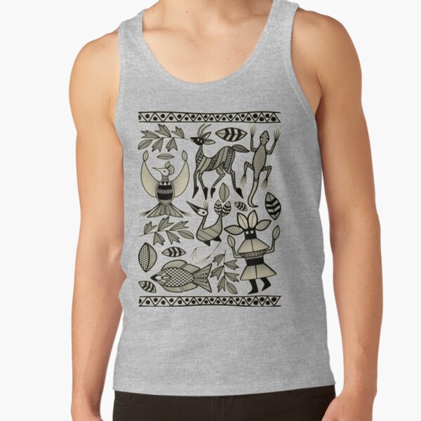 African Senufo Korhogo Tribal Ethnic Art Tank Top