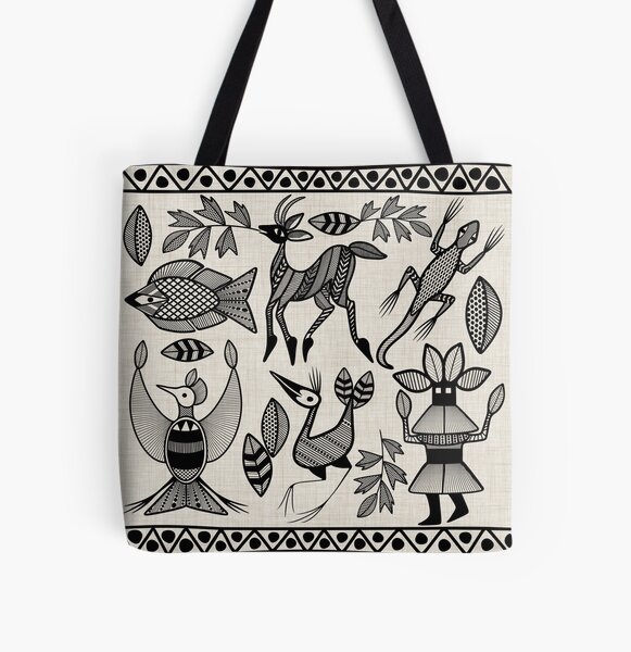 African Senufo Korhogo Tribal Ethnic Art All Over Print Tote Bag