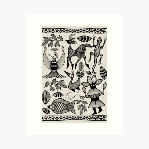 African Senufo Korhogo Tribal Ethnic Art Art Print