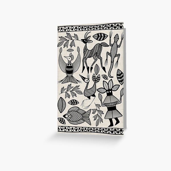 African Senufo Korhogo Tribal Ethnic Art Greeting Card