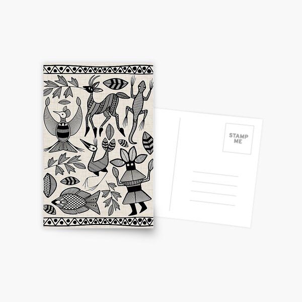 African Senufo Korhogo Tribal Ethnic Art Postcard