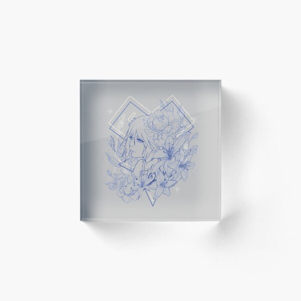 Blossom - Aqua Acrylic Block