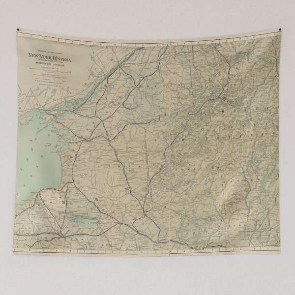 Item preview, Vintage Adirondack Mountains Railroad Map (1895) designed and sold by BravuraMedia.