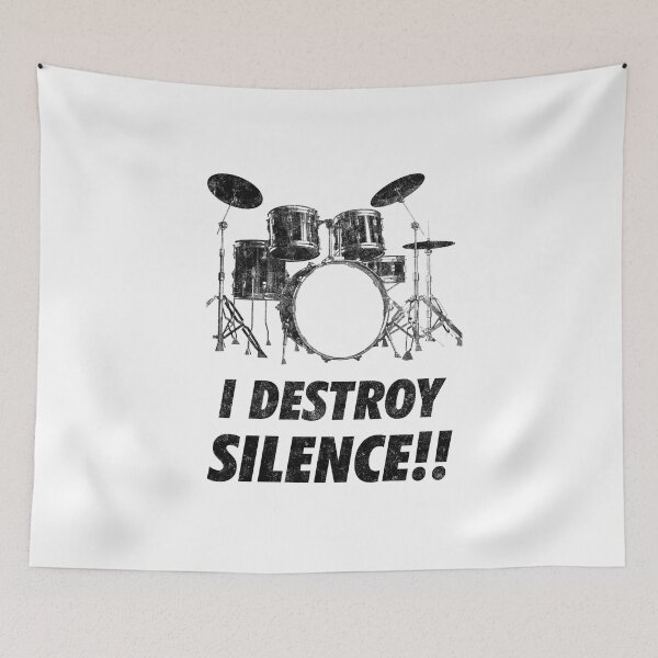 Item preview, I Destroy Silence Funny Drummer Drums designed and sold by artworkbyrihen.