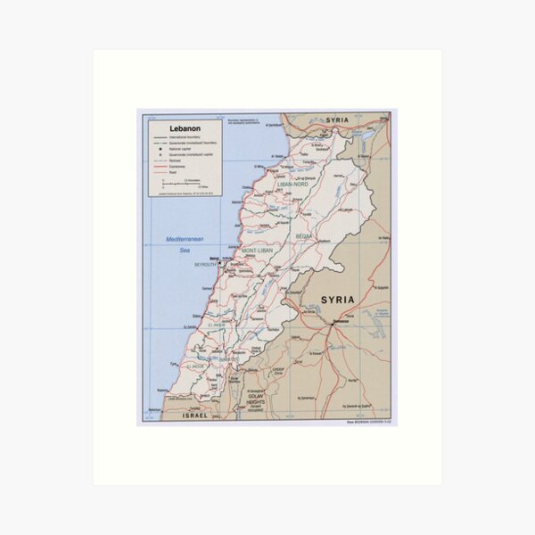 Poster Plan de ville Affiche Beyrouth Liban Minimalist Map City Map 21 x 29,7 cm Création originale handmade 