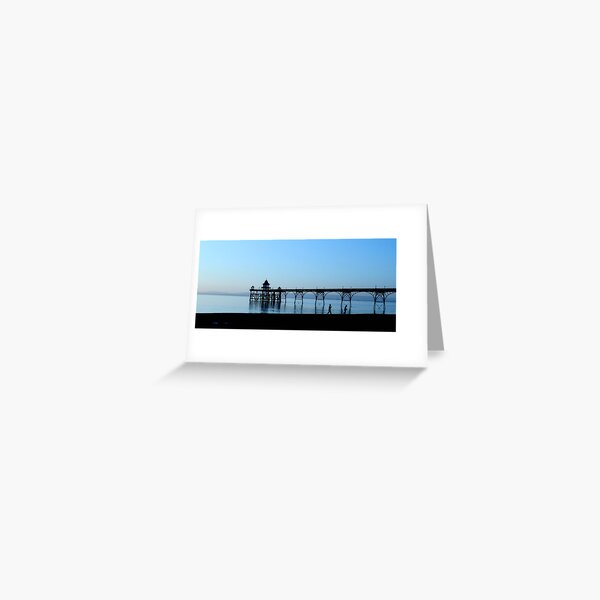 Children on Clevedon Sunset Greeting Card