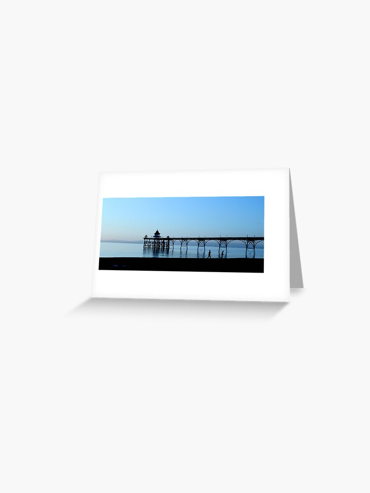 Thumbnail 1 of 2, Greeting Card, Children on Clevedon Sunset designed and sold by blondie1sammo.