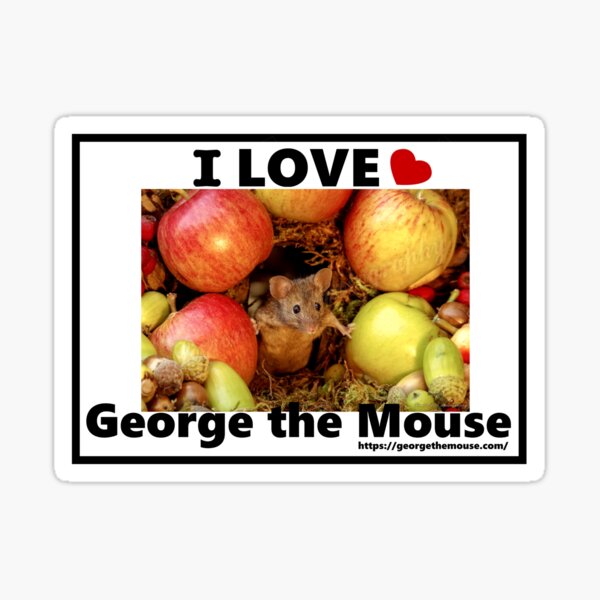I love George the mouse in a log pile house Sticker