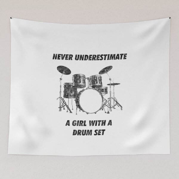 Item preview, Never Underestimate A Girl With A Drum Set Funny Drumming designed and sold by artworkbyrihen.