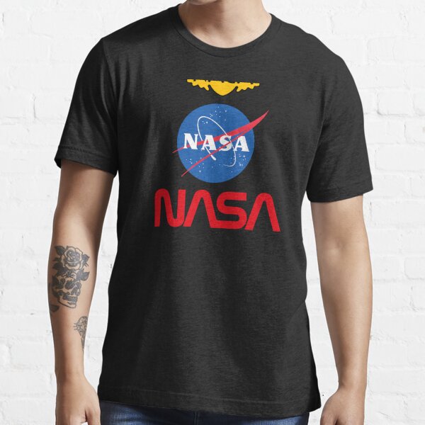 Pegatina Redonda Logotipo gris del gusano de la NASA