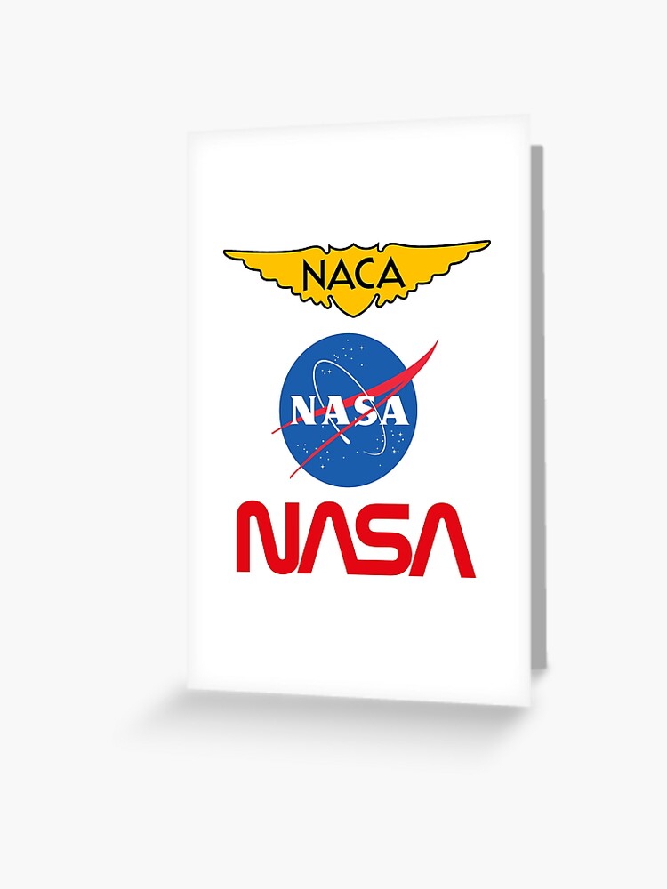 Historic Nasa Worm Meatball And Naca Logo Greeting Card By Jutulen Redbubble