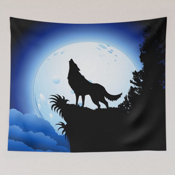 Item preview, Wolf Howling at Blue Moon designed and sold by BluedarkArt.