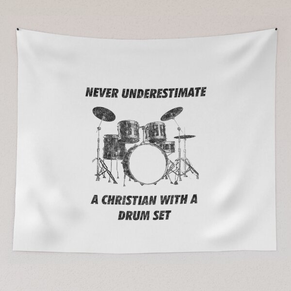 Item preview, Never Underestimate A Christian With A Drum Set Funny Drumming designed and sold by artworkbyrihen.