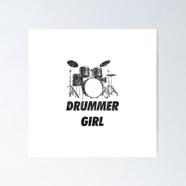 Item preview, Drummer Girl Funny Drum Set designed and sold by artworkbyrihen.