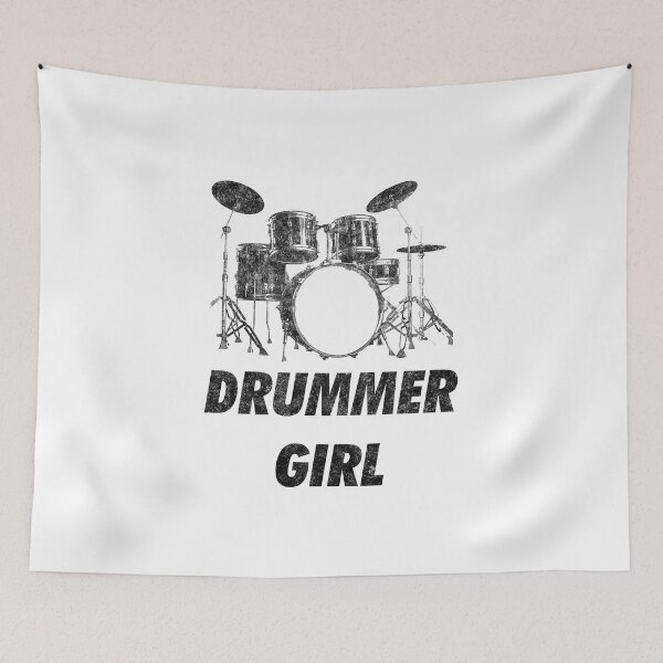 Item preview, Drummer Girl Funny Drum Set designed and sold by artworkbyrihen.