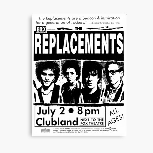 The Replacements Vintage Classic Concert Detroit Windsor Canvas Print