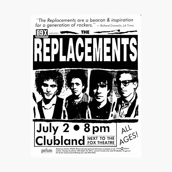 The Replacements Vintage Classic Concert Detroit Windsor Photographic Print