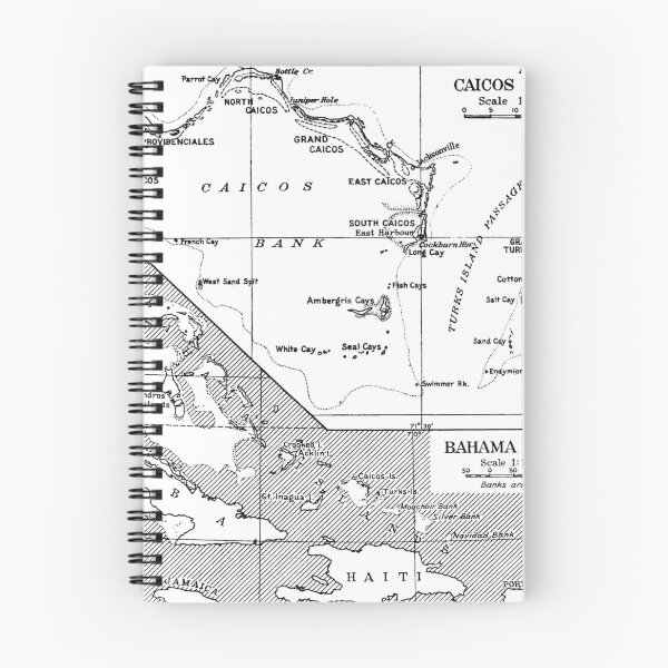 Item preview, Vintage Map of Turks and Caicos & Bahamas designed and sold by BravuraMedia.