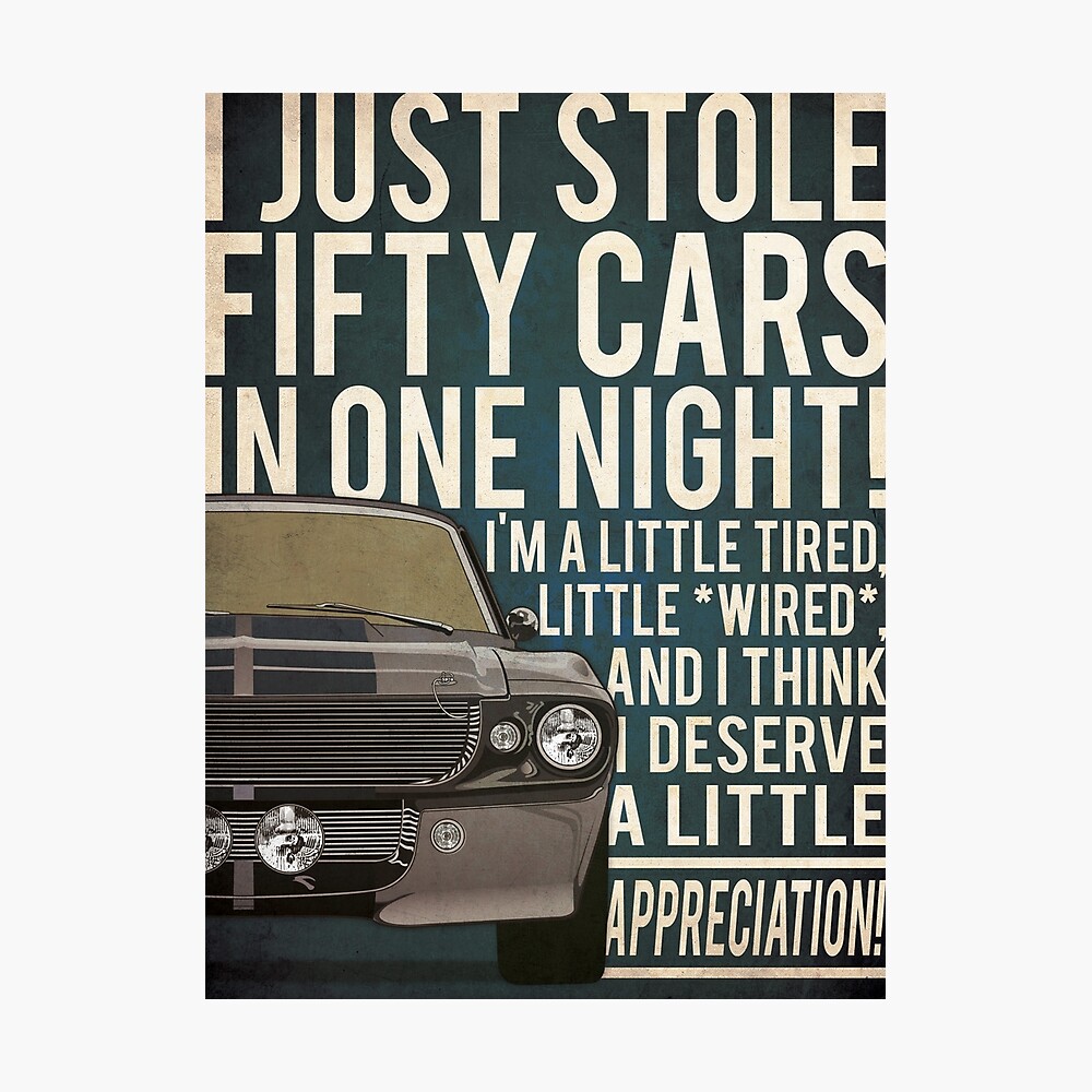 Gone In 60 Seconds Quotes Gone In 60 Seconds" Greeting Card By Cellandroid | Redbubble